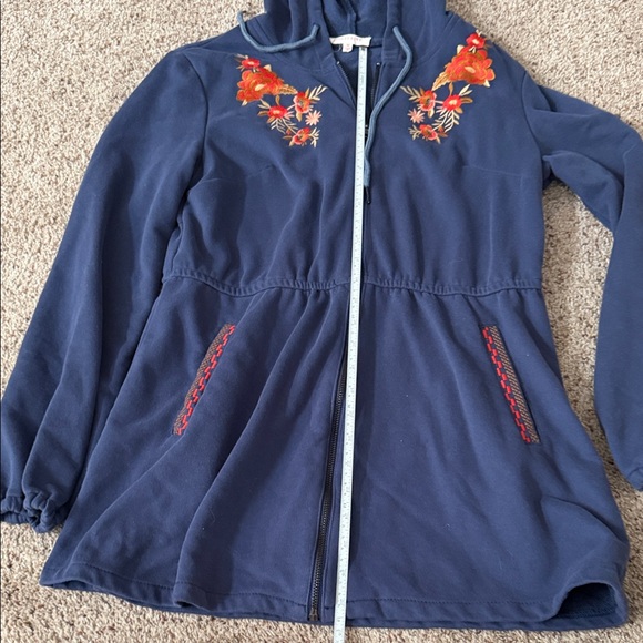 Solitaire Navy Jacket with Floral Embroidery - Picture 8 of 12